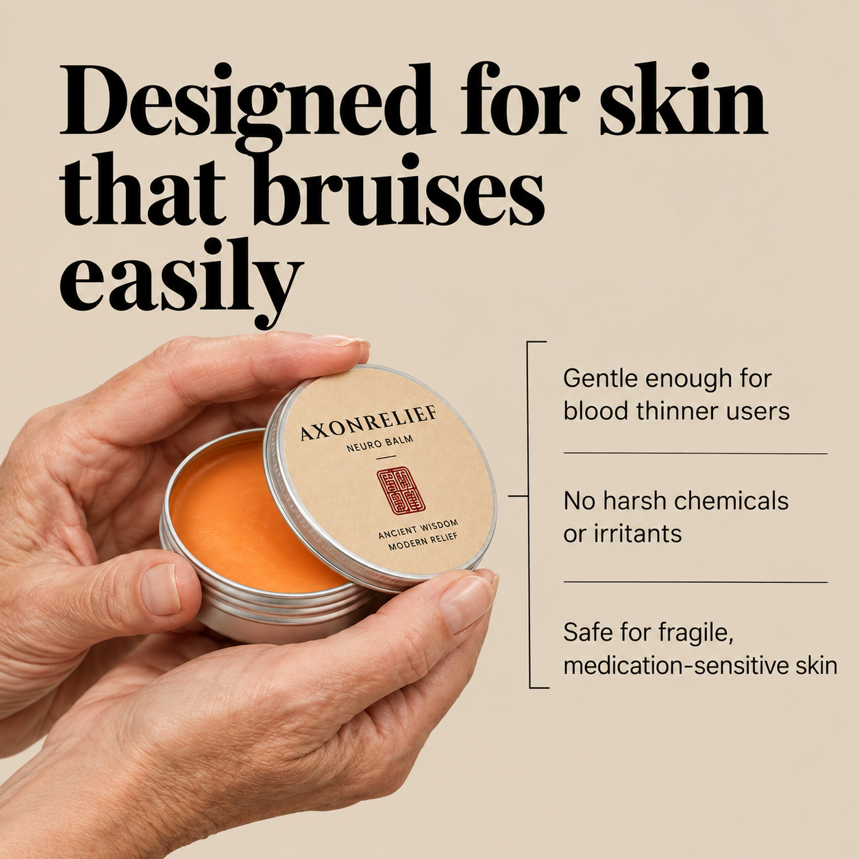 AxonRelief- Finally, A Balm That Fades Bruises On Fragile Skin